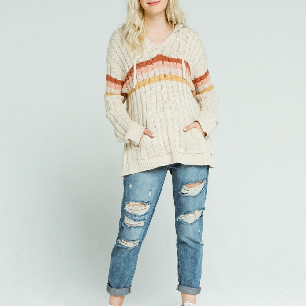 RIP CURL Sunshine Striped Hooded Sweater